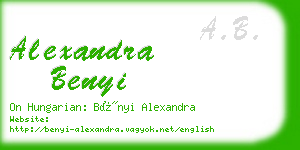 alexandra benyi business card